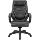 Nicer Furniture Genuine Leather High Back Executive Chair - Black-Height adjustment capabilities allow this chair to be comfortable regardless of size