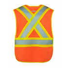 Forcefield 5-Point Tear-away Hi Vis Mesh Traffic Safety Vest - One-Size-Orange, polyester mesh