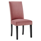 Modway Parcel Performance Velvet Dining Side Chairs - Dusty Rose - 2 Pack-Contemporary Dining Chair