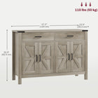 HOMCOM 47.2" L Sideboard Buffet Cabinet - Grey-Adjustable shelves provide customized storage options