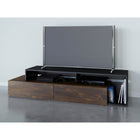 Nexera Paisley 72" TV Stand With 2 Drawers - Black/Truffle-2 convenient storage drawers on smooth metal slides and decorative open space for components, books and decorative pieces. Open back panel for easy cable management and air flow
