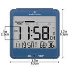 Marathon Atomic Desk Clock With Backlight - Heat & Comfort Index - Blue (CL030054BL)-Digital desktop/alarm clock with snooze function displays time, calendar indoor temperature and humidity. Choose between a convenient, easy to read comfort or heat index.