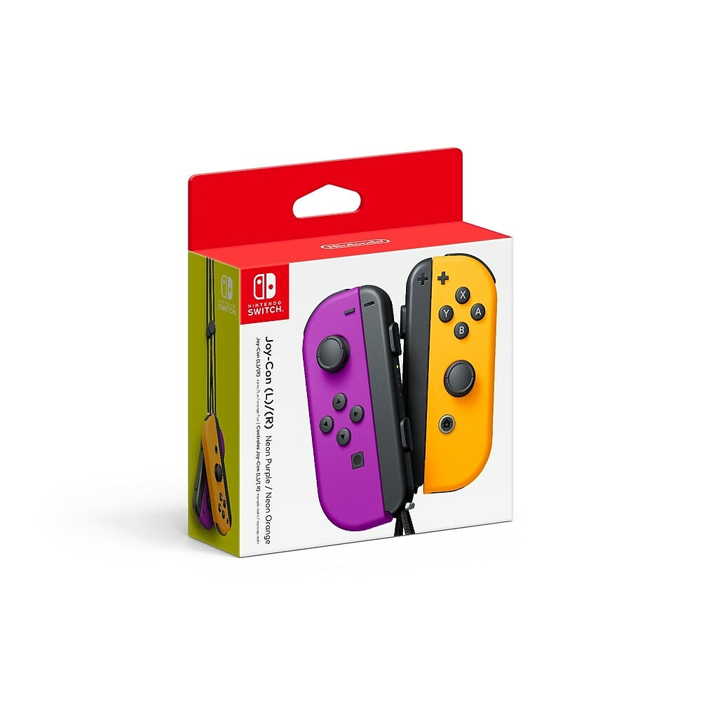 Nintendo Switch Joy Con Controller, Neon Purple/ Orange | staples.ca Nintendo Switch Joy Con Controller, Neon Purple/ Orange | staples.ca