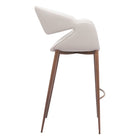 Zuo Limay Barstool - Beige/Walnut-Dimensions: 25.4" L x 22.2" W x 44.1" H