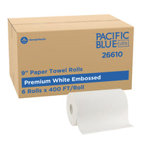 Pacific Blue Ultra 9" Paper Towel Rolls - 6 Pack-Automated touchless dispensing helps reduce the risk of cross contamination