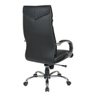 ProLine Deluxe High Back Executive Leather Chair - Black-Locking Mid Pivot Knee Tilt Control with Adjustable Tilt Tension