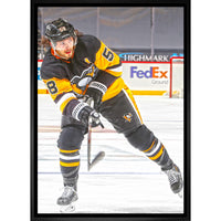 Kris Letang Pittsburgh Penguins Shooting - Framed Canvas - 22" x 31"-Premium canvas print with gallery-wrapped edges