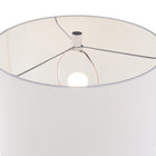Hudson&Canal York 29.5" Tall Table Lamp with Fabric Shade - Polished Nickel/White-Includes a 6 ft. cord with rotary socket switch