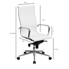 Nicer Interior Ribbed Group Style High Back Desk Chair - White-16-19" Adjustable seat height