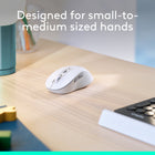 Logitech Signature M650 Wireless Mouse - Offwhite-Upgrade your comfort: This work mouse provides long hours of comfort thanks to a contoured shape, soft thumb area, and rubber side grips that keep your hand snug and in place