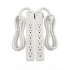 Staples Tech 600J 6 Outlet Surge Protector - 2.5' Cable - White - 2 Pack-Includes 2 surge protectors per pack for added value and convenience