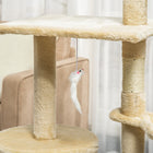 PawHut 53" Large Activity Centre Cat Tree Tower with Condo - White-Covered in soft and warm plush, and easy to clean 