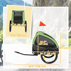 PawHut Dog Bike Trailer with 20" Wheels and Ventilated Windows - Dark Green-Features spacious cabin with a sloping back, offering comfort for pets 
