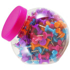JAM Paper Colourful Push Pins - Assorted Colours - 100/Pack - 2 Packs-Plastic Head Thumb Tacks | Colour: Assorted