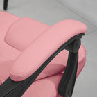 Vinsetto 7-Point Vibrating Reclining Massage Office Chair with Footrest and Swivel Wheels - Pink-Use massage with a wired remote control that you can store in the side pocket when not in use
