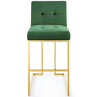Modway Privy Gold Stainless Steel Performance Velvet Bar Stool - Gold Emerald-No Assembly Required