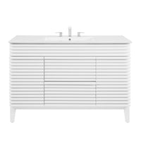 Modway Render 48" Single Sink Bathroom Vanity - White-Mid-Century Modern Vanity