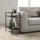 Hudson&Canal Ricardo 24"W Rectangular Side Table - Blackened Bronze-Hand crafted blackened bronze finish is applied to the steel frame