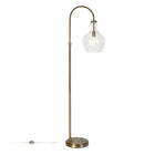 Hudson&Canal Verona Arc Floor Lamp with Glass Shade - Brass/Seeded-Rated for one 100W incandescent bulb - 9W LED bulb, 23W fluorescent (CFL) bulb, or 9W self-ballasted LED bulb, E26-base bulb, Bulb not included
