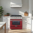 Kucht 30" KDF Series Pro Style Natural Gas Dual Fuel Range - Stainless Steel/Red-Electronic ignition system with auto re-ignition improves safety by minimizing the risk of gas leaks and ensuring consistent flame control