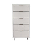 Manhattan Comfort Granville 23.62" Modern Tall Narrow Dresser - White-Modern- Contemporary with a taste of Glam -Tall and Narrow Dresser for Bedroom Use.