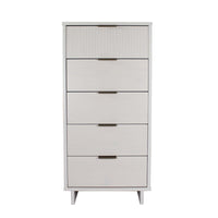 Manhattan Comfort Granville 23.62" Modern Tall Narrow Dresser - White-Modern- Contemporary with a taste of Glam -Tall and Narrow Dresser for Bedroom Use.