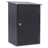 Outsunny 3' x 3' Lean-to Garden Storage Shed - Dark Grey-Perfectly designed for garden tools, lawn care equipment, pool supplies, and more
