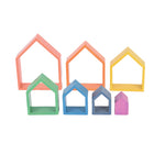 TickiT Rainbow Architect Houses - Set of 7-Small-world play: Set up colorful, small-world scenes with different sizes and scales. Or, create enclosed spaces. Help children exercise spatial-reasoning and fine-motor skills