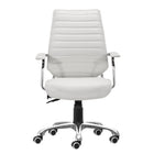 Zuo Enterprise Low Back Office Chair - White-Plush and durable faux leather fabric
