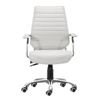 Zuo Enterprise Low Back Office Chair - White-Plush and durable faux leather fabric