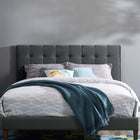 Modway Paisley Tufted Upholstered Performance Velvet Full/Queen Headboard - Grey-Full / Queen Size Headboard