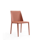 Manhattan Comfort Paris Modern Leatherette Upholstered Dining Chairs - Clay - Set of 6-Seat Height: 17.32"