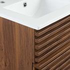 Modway Render 18" Wall-Mount Bathroom Vanity - Walnut/White-MDF and Particleboard