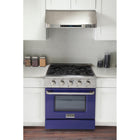 Kucht 30" KDF Series Pro Style Natural Gas Dual Fuel Range - Stainless Steel/Blue-Full stainless steel finish with a professional handle and classic silver metal control knobs for a premium, durable look