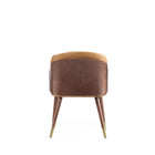 Manhattan Comfort Reeva 23.23" Modern Leatherette Upholstered Dining Chair - Walnut and Camal  - Set of 2-Delivered to you Fully Assembled! No Assembly Required