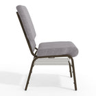 Flash Furniture HERCULES Series 18.5"W Church Chair with Book Rack - Gold Vein Frame - Grey Fabric-Waterfall Seat reduces pressure on your legs
