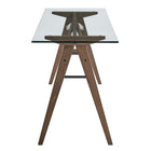 Modway Steadfast 56" Glass Top Office Desk - Walnut-Powder-Coated Hardware