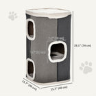 PawHut 4-Story Cat Condo House with Sisal Scratching Surface - Grey-Double-material and double-colour design on the surface 