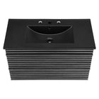 Modway Render 36" Wall-Mount Bathroom Vanity - Charcoal/Black-Ceramic Sink Basin