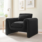 Modway Waverly Boucle Upholstered Armchair - Black-Dense Foam Padding
