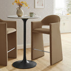 Modway Talia 41" Performance Velvet Bar Stool - Taupe-Bentwood Frame