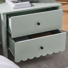 Modway Emmeline Scalloped 2-Drawer Nightstand - Sage-Assembly Required