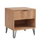 Manhattan Comfort DUMBO 20.07" Modern 1-Drawer Nightstand - Golden Brown-17.73" L x 20.07" W x 21.65" H