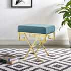 Modway Twist Performance Velvet Bench - Sea Blue-Performance Velvet Upholstery
