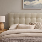 Modway Emily Fabric Upholstered King Size Headboard - Ecru-Seven Mounting Positions