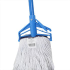Globe Commercial Syn-Pro Synthetic Wet Mop - Narrow Band - 16 oz - Cut End - White-4 lines of stitching in band