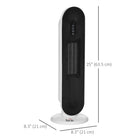HOMCOM 1500 W/1000 W Ceramic Tower Heater with 45 Degree Oscillation-Adjustable heating mode (Low/High) and temperature (15-40°C) to maintain a pleasant warmth in your room 