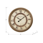 Monarch Specialties Clocks 20" Round Wall Clock - Antique Brown -This non-ticking, analog clock uses a quartz movement for accurate timekeeping, making it the perfect addition to any room in your home