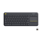 Logitech Wireless Touch-Keyboard K400 Plus - Black - English-Gives you integrated, comfortable control of your PC-to-TV entertainment, eliminating the clutter of a separate keyboard and mouse