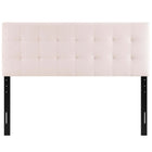 Modway Lily Biscuit Tufted Performance Velvet Full Headboard - Pink-Height Adjustable from 45" - 52.5"